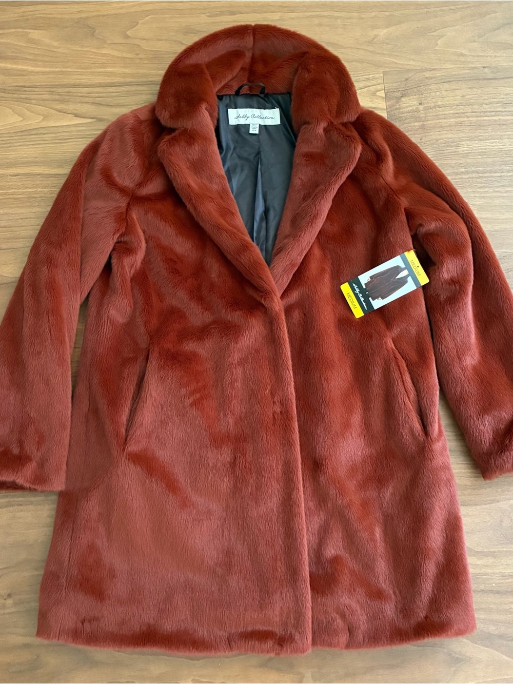 Selby Women's Rust Teddy Faux-Fur Coat